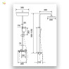 Coluna de duche termostática 3F Preto mate
