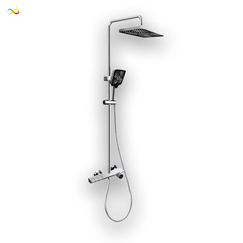 Coluna de duche termostática 3F Preto mate
