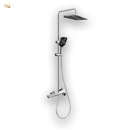 Coluna de duche termostática 3F Gun Metal