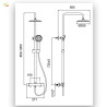 Coluna de duche completa termostática preto mate